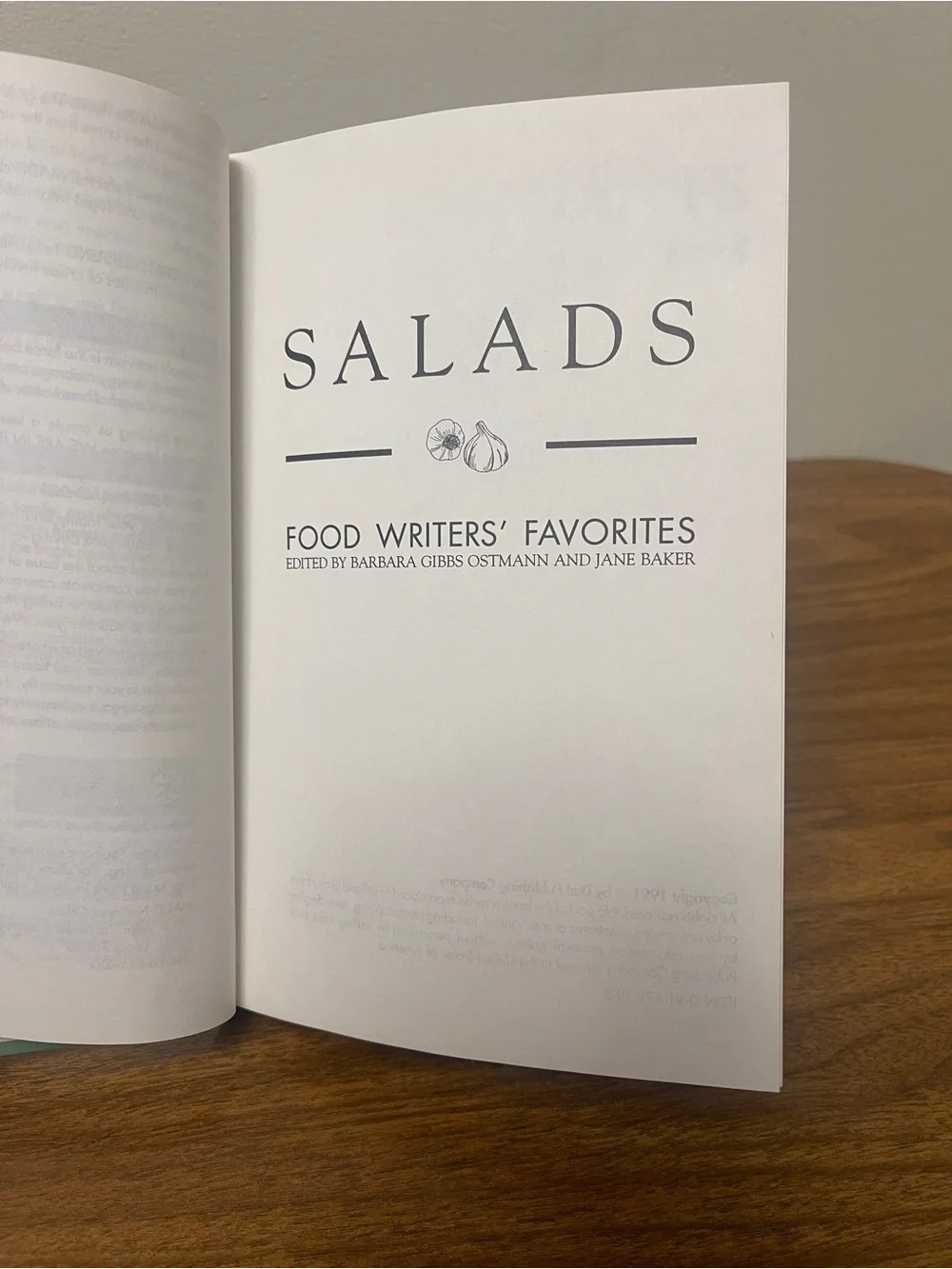 Vintage Hardcover 1991 Salads Food Writers' Favorites Cook Book